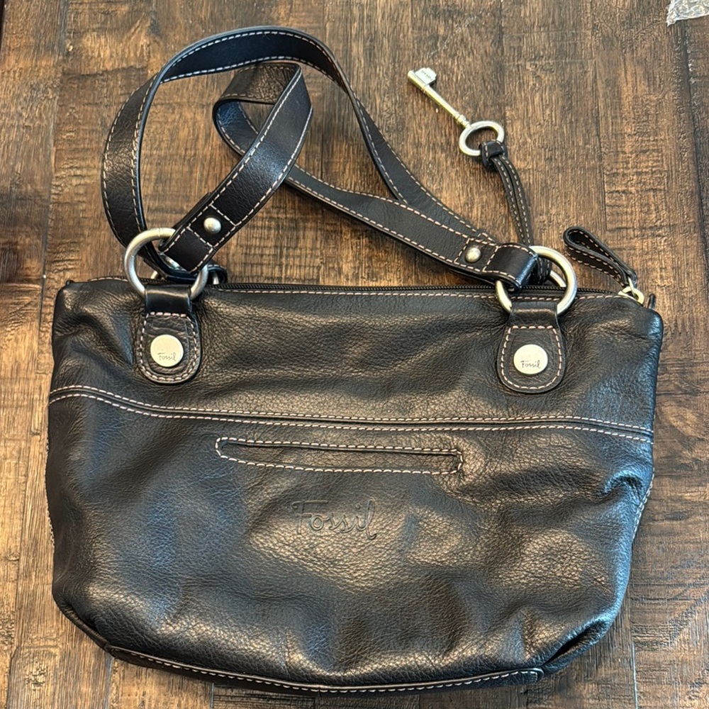 Fossil Black Leather Women's Bag